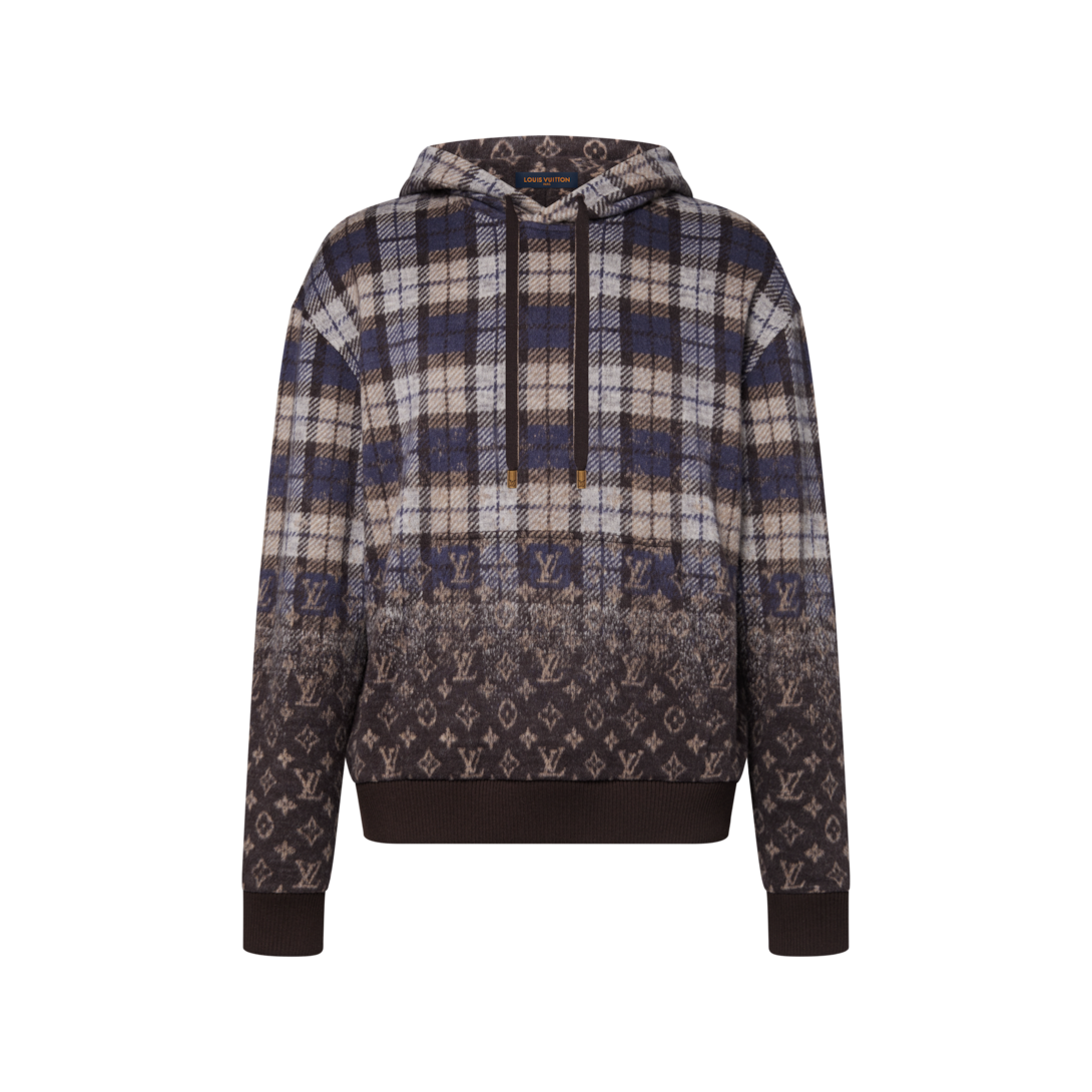 トップス LV Moletom com Capuz Monogram Xadrez Desbotado - Ready-to-Wear